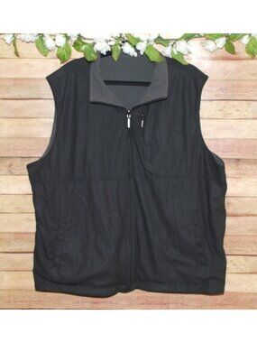 Johnston & Murphy Men's Reversible Vest Jacket Size XXL Black Gray Full Zip